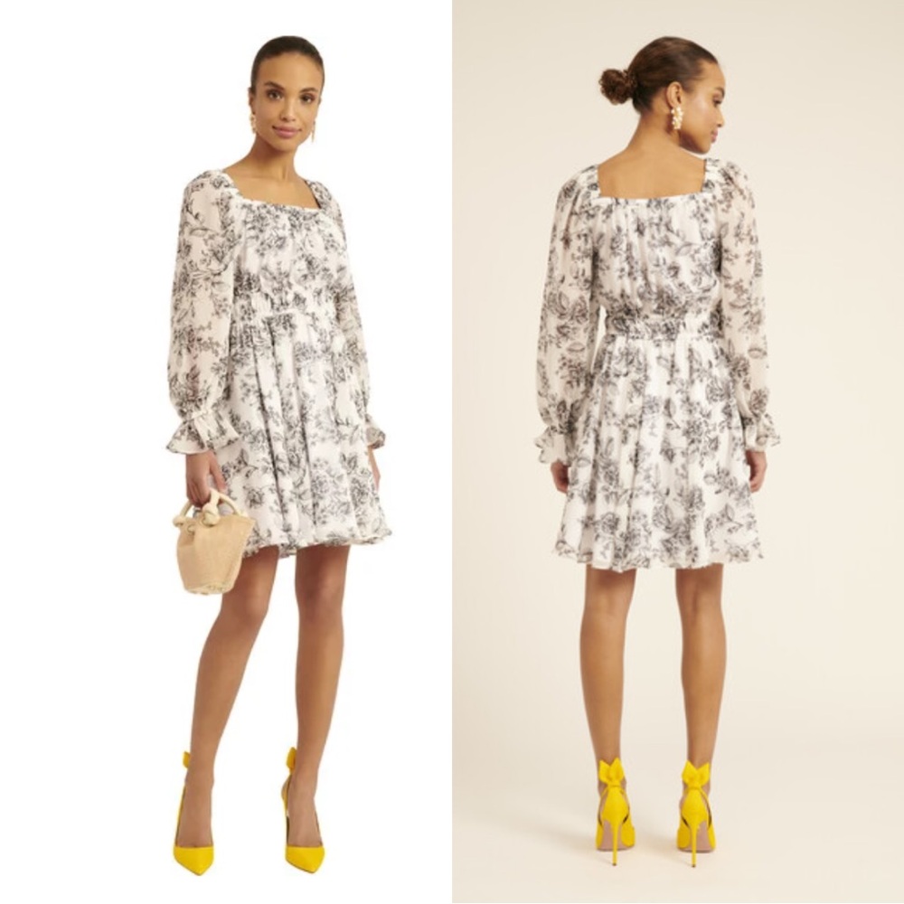 Rachel Parcell Floral Black and White Dress